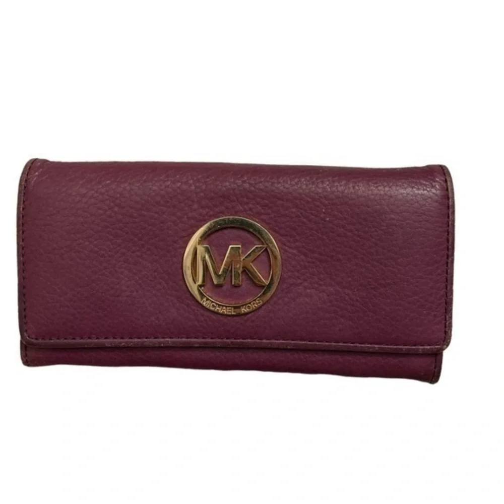 Michael Kors purple leather wallet